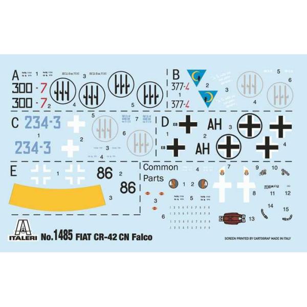 Model Kit letadlo 1485 - FIAT CR.42 CN "Falco" Noční stíhač (1:72) (obrázek 3)