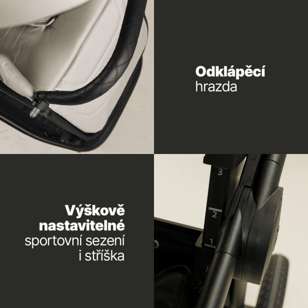 Set sportovní kočárek Move Cross 5 + hluboká korba XL 5 + adaptéry, Boss Grey (obrázek 5)