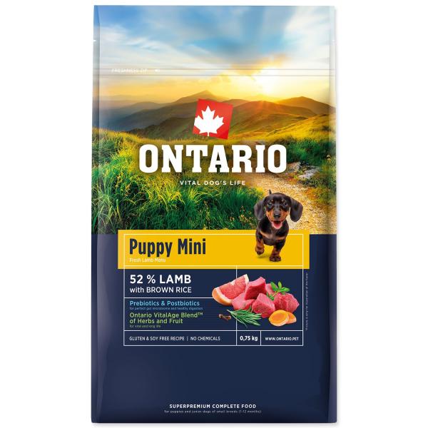Krmivo Ontario Puppy Mini Lamb & Brown Rice 0,75kg (obrázek 3)