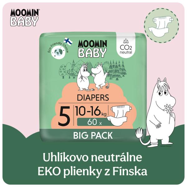 Moomin Baby 5 Maxi 10-16 kg (60 ks), eko plenky (obrázek 3)