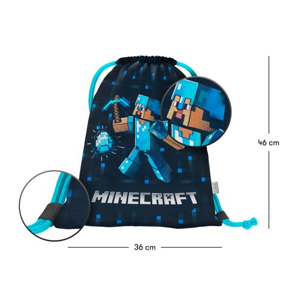 BAAGL Taška Minecraft Modrá Sekera