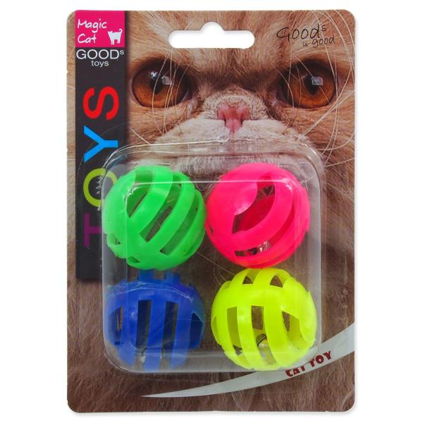 Hračka Magic Cat míček dírkovaný plast se zvukem 3,75cm 4ks