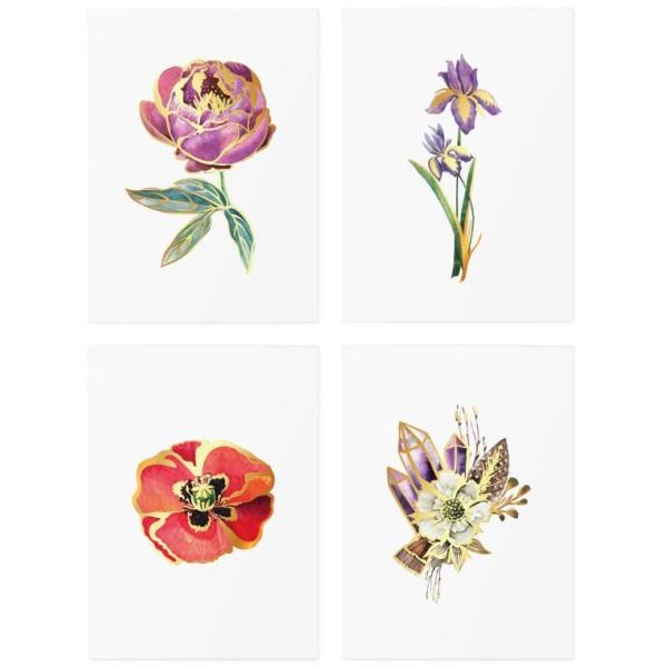 TATTonMe Metalické tetovačky pro ženy Kytice sada Gold