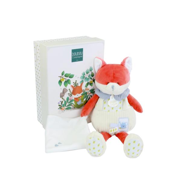 Doudou Set De Regalo Zorro De Peluche Romarin Con Manta 28 Cm-image