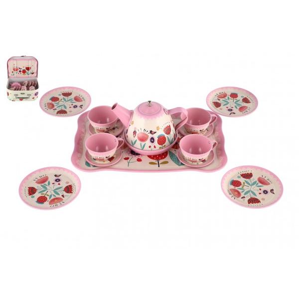 Čajová sada nádobí plech v kufříku