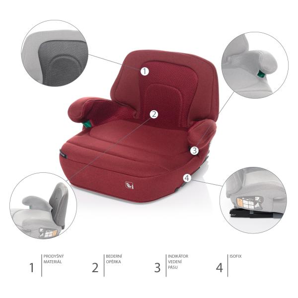 Autosedačka iBooster i-Size, Bordó Red (obrázek 3)