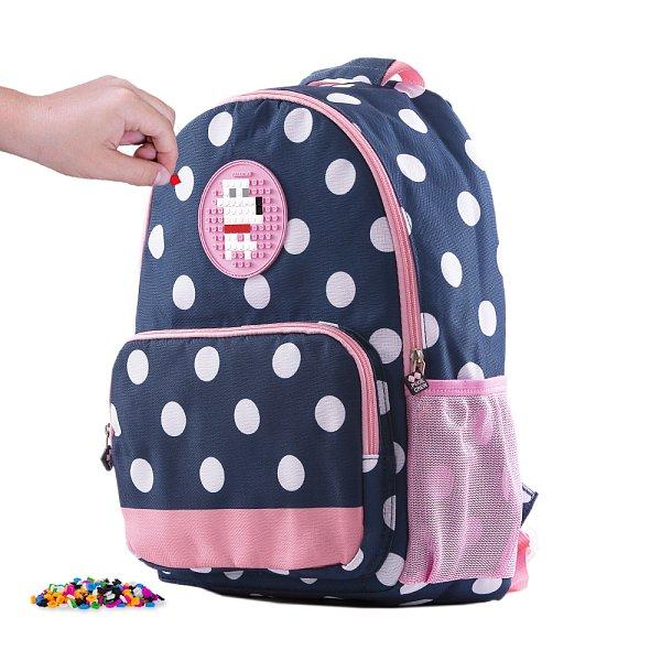 PIXIE CREW volnočasový batoh modrý s bílými puntíky