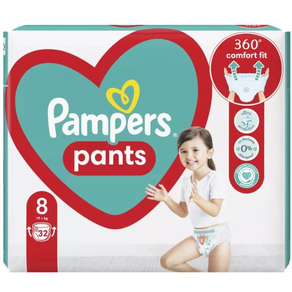 PAMPERS Plienky nohavičkové Active Baby Pants veľ. 8 (32 ks) 19+ kg