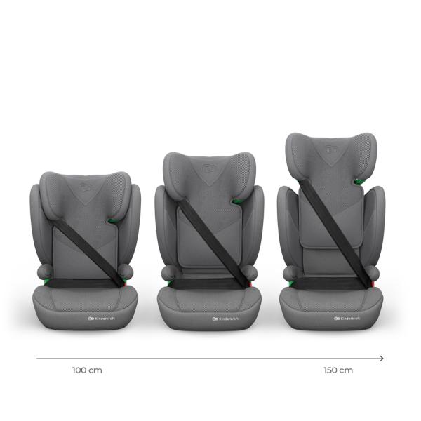 KINDERKRAFT Autosedačka Junior Fix 2 Plus (100-150 cm) Šedá (obrázek 3)
