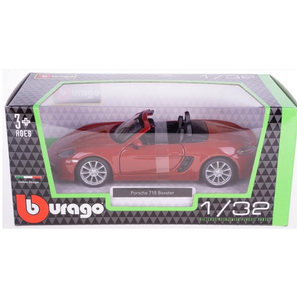 Bburago 1:32 – Porsche 718 Boxster – Tmavě červená