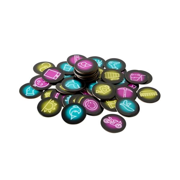 Haba Společenská párty hra Let's Chat NEON Pantomima a zvuky MODRÁ (obrázek 3)