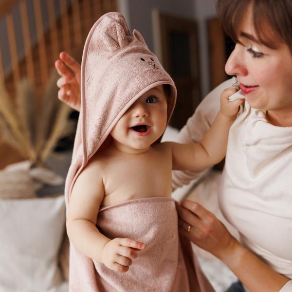 BABYONO Osuška bambusová Super Soft Pink 100×100 cm