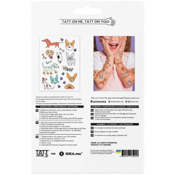 TATTonMe Voděodolné dočasné tetovačky Psi mix