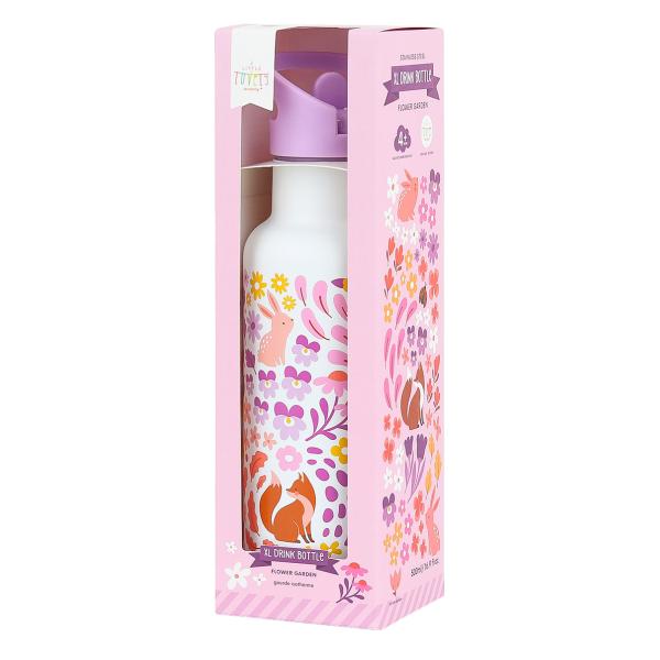 A Little Lovely Company - nerezová láhev na pití, 500 ml - květinová zahrádka (obrázek 4)