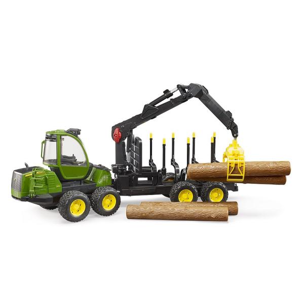 BRUDER 02133 John Deere 1210E traktor z roko in 4 jermenicami