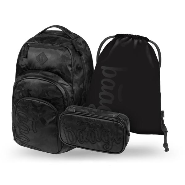 BAAGL SADA 3 Coolmate Onyx: batoh, peračník, vrecko