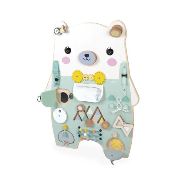 Janod Pure Dřevěná motorická deska s aktivitami Medvěd