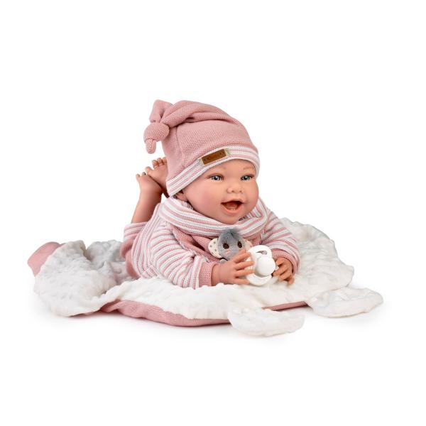 Guca 10261 Olívia – zátěžová realistická panenka s měkkým látkovým tělem – 42 cm