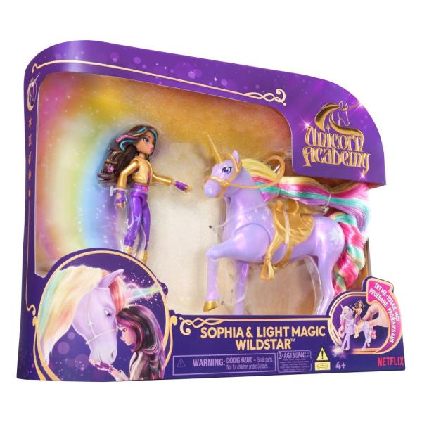 Unicorn Academy Světelný jednorožec a figurka 11 cm Sophia & Wildstar (obrázek 3)