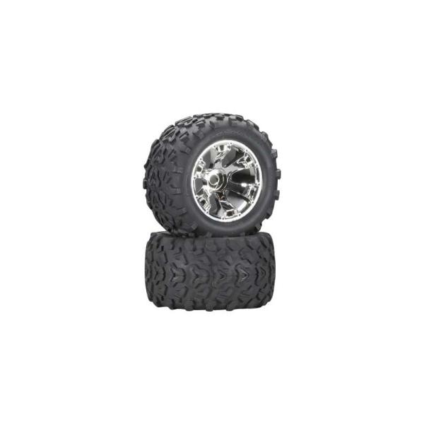 Traxxas kolo 3.8", disk Geode stříbrný S17, pneu Maxx (2)(2WD přední)