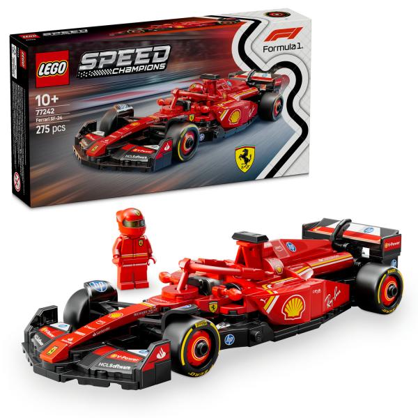 LEGO Speed Champions Coche de Carreras Ferrari SF-24 F1 de Juguete, Maqueta de Vehículo Rojo de Fórmula 1 y Minifigura de Piloto para Coleccionar, Regalo para Niños y Niñas de 10 Años o Más 77242-image
