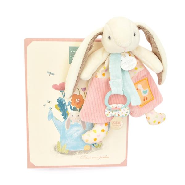 Doudou Set Regalo Giocattolo Con Clip Per Ciuccio Coniglietto Ciboulette 19 Cm-image