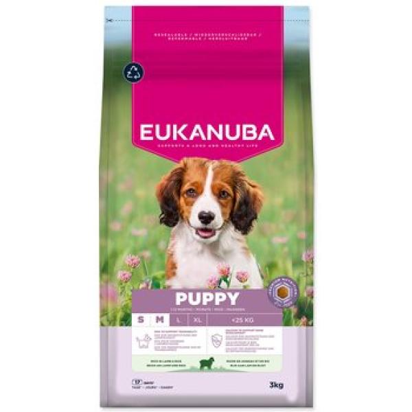 Krmivo EUKANUBA Puppy Small & Medium bohaté na jehněčí 3 kg