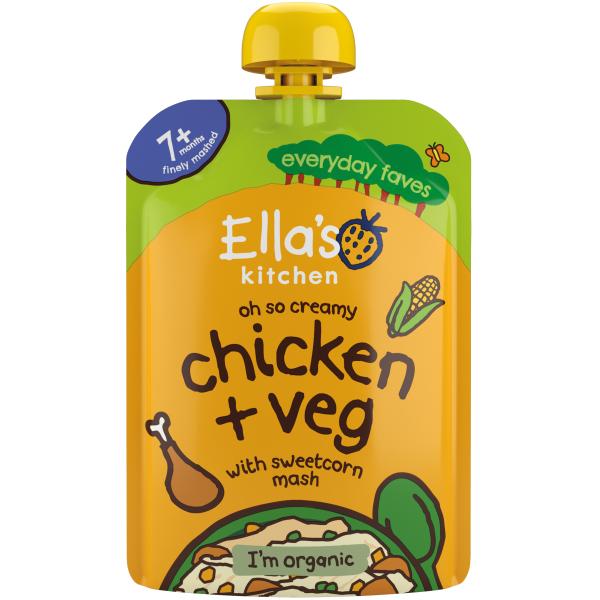Ella’s Kitchen BIO Kuřátko s kukuřičnou kaší (130 g)