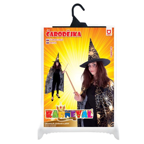 Plášť s kloboukem Čarodějnice/Halloween pro dospělé