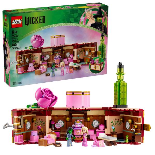 Lego Wicked Il Dormitorio Di Glinda Ed Elphaba - Giocattolo Da Esposizione Con 2 Mini Bamboline E Accessori, Tra Cui Bacchette E Baule - Regalo Per Bambine Da 8 Anni In Su Fan Del Film - 75683-image