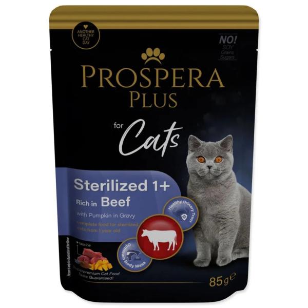 Kapsička Prospera Plus Sterilized 1+, Hovězí, Dýně 85g