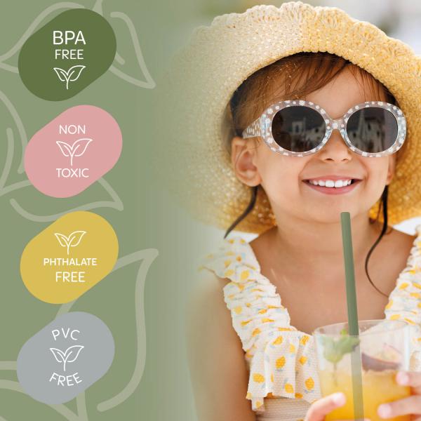 Silikonová brčka 4ks, Mustard Yellow