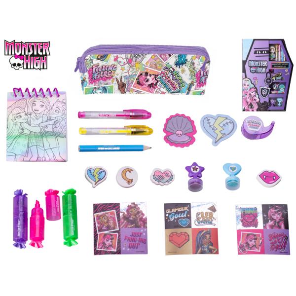 Monster High púzdro s písacími potrebami a nálepkami