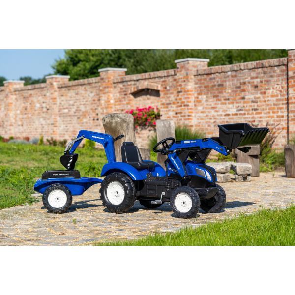 Falk Šlapací traktor 3090Y New Holland T8 s předním nakladačem a vlečkou modrý (obrázek 7)