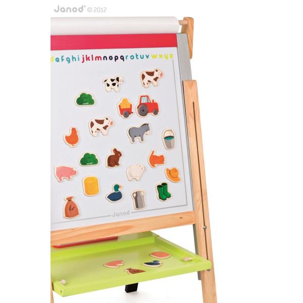 Janod Dřevěné magnetky pro děti Farma 24 ks