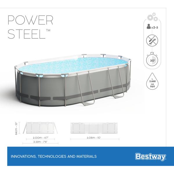 Bestway 5614A Nadzemní bazén Power Steel oválný 305x200x84 cm (obrázek 8)