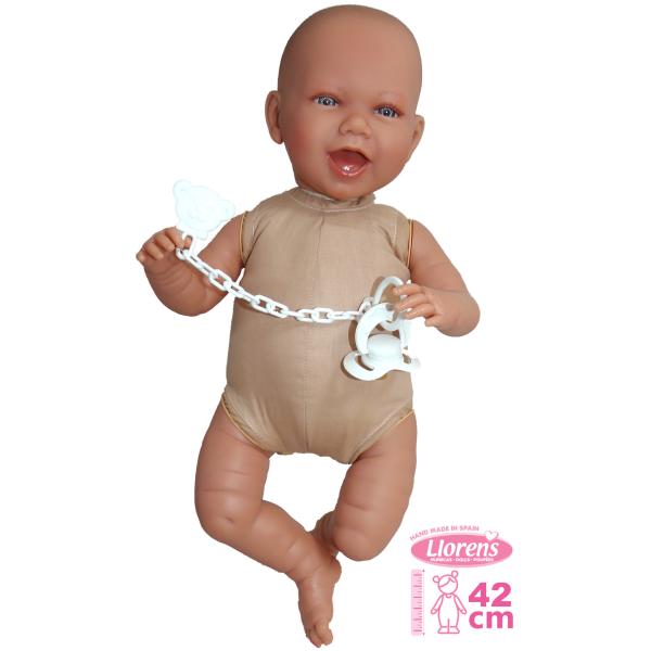 Llorens 740S NEW BORN 2 v 1 - realistická panenka miminko se zvuky a měkkým látkovým tělem