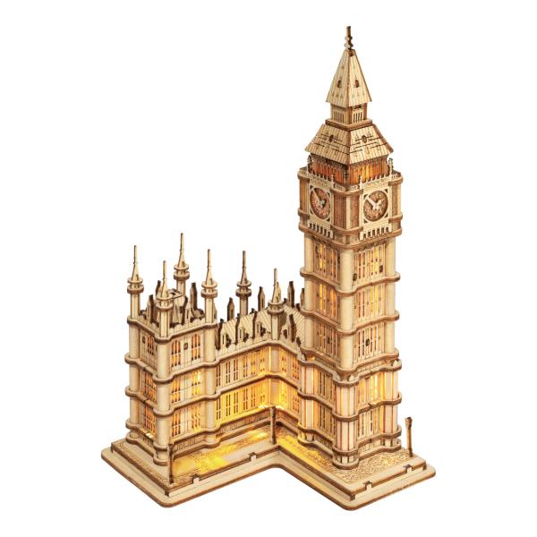 RoboTime rompecabezas 3D de madera torre del reloj Big Ben iluminada