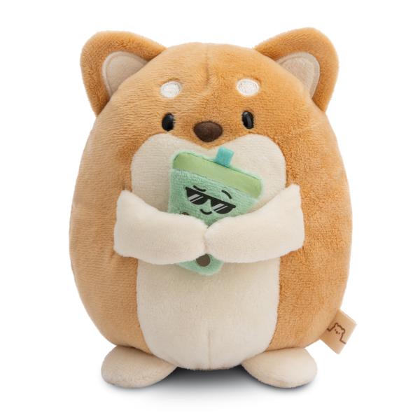 NICI plyš MyMochi Pejsek Hiro 16cm s bubble tea v dárkovém balení, 11x12x6,5cm
