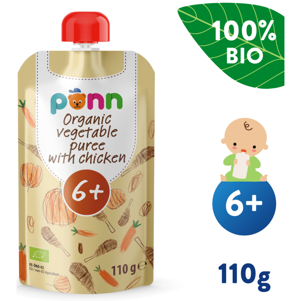 SALVEST Ponn BIO Kuřátko se zeleninovým pyré (110 g)