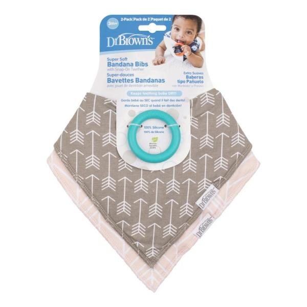 Dr.Browns Bryndák s kousátkem 2ks stopa béž,rtěnka