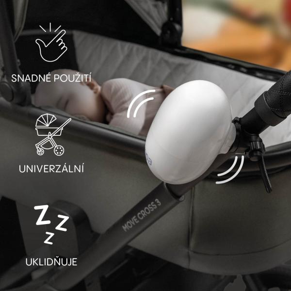 Houpačka kočárku Eggy nabíjecí, White