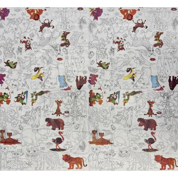 Vybarvovací ubrus s pastelkami – Safari