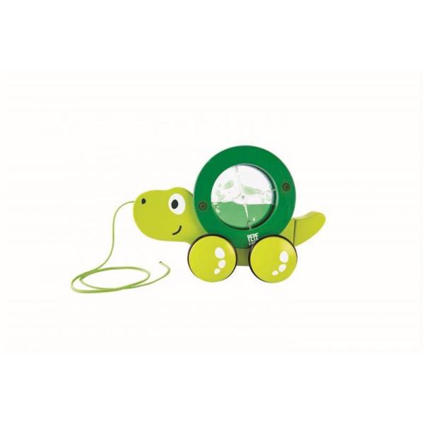 Hape - Tito Tartaruga Spingi & Cammina Con Guscio Rotante | Animali In Legno Trainabili Con Cordino E Rotelle Per Bambini Dai 12 Mesi-image