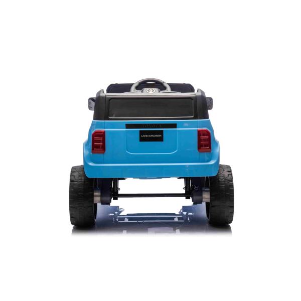 Elektrické autíčko Toyota Landcruiser 12V, modré, široké jednomístné sedadlo, 2,4 GHz dia
