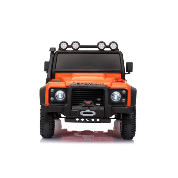 Elektrické autíčko Land Rover Defender 110 SVX 12V, oranžové, 4X4 pohon, LED světla, předn