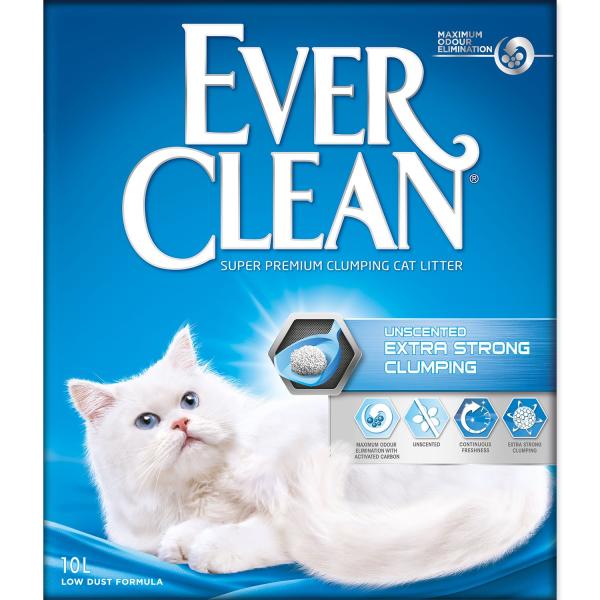 Podstielka Ever Clean Unscented, hrudkujúca 10l