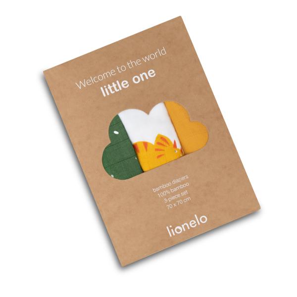 LIONELO Bambusové pleny Bamboo Set Dino, 3 ks