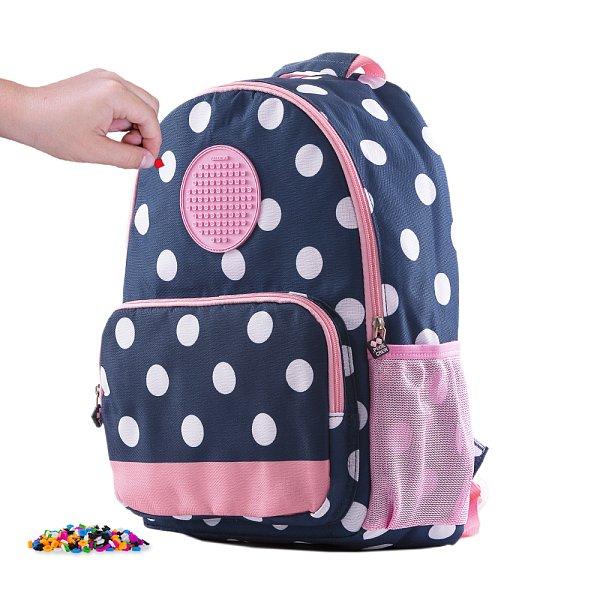 PIXIE CREW volnočasový batoh modrý s bílými puntíky