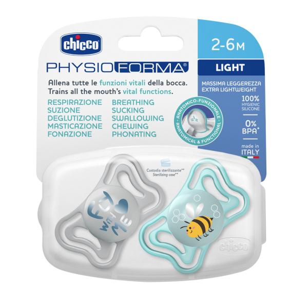 CHICCO Dudlík Physio Light silikonový chlapec 2-6m, 2 ks (obrázek 4)
